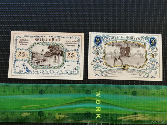 Германия-нотгельд    25 50  пфенингов Scheebel 1921