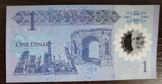 Ливия 1 динар 2019 год P-85a полимер UNC