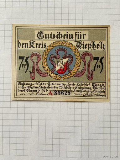 75 пфенигов (нотгельды) г. Германия.-2912