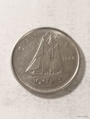 Канада 10 центов 1988