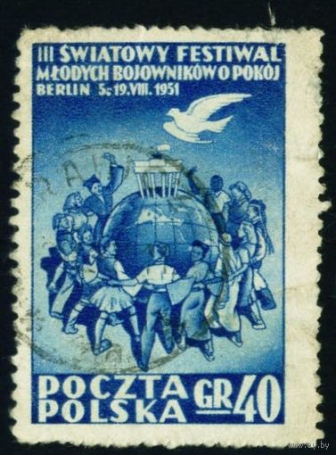 Всемирный фестиваль молодежи Польша 1951 год серия из 1 марки