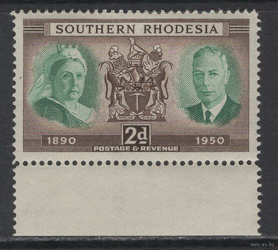 Южная Родезия 1950** Герб Британская династия монархов Королева Виктория и Король Георг VI Mi#72
