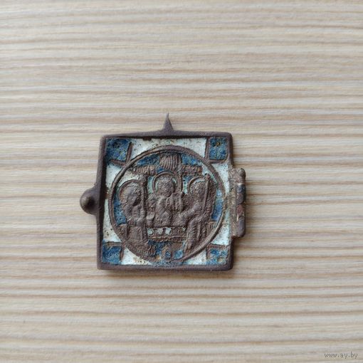 Складень старинный створка складня с эмалями