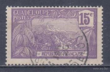 [110] Французские колонии.Гваделупа 1905. Местный пейзаж.15с. Гашеная марка.