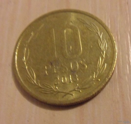 10 песо Чили 2013 г.в.