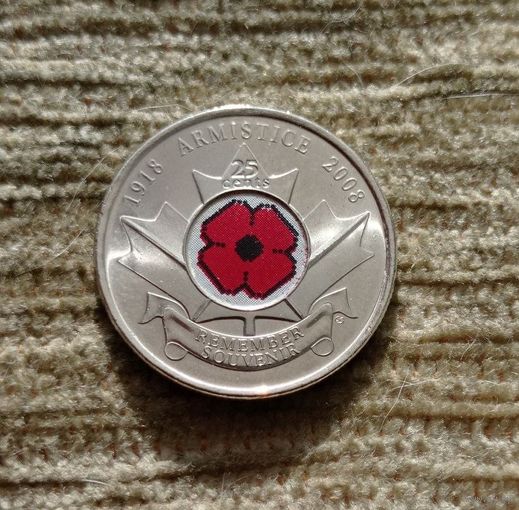 Werty71 Канада 25 центов 2008  90 лет со дня окончания Первой мировой войны