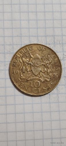 Кения 10 цент 1980