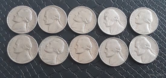 5 центов 1970S 1971P - 1979P США 10 монет