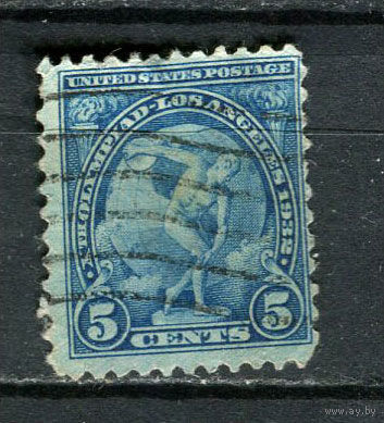 США - 1932 - Летние Олимпийские игры 5С - (есть тонкое место) - [Mi.349] - 1 марка. Гашеная.  (Лот 69Gy)-T4P32