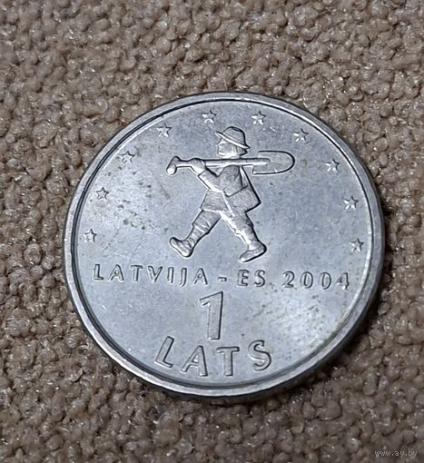 Латвия 1 лат, 2004 Мальчик с пальчик