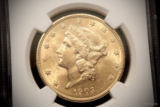 20 долларов 1903 г. США, Теодор Рузвельт. NGC MS63