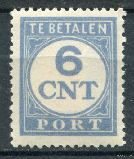 Нидерланды - 1921/38г. - porto, перфорация 13 1/2:12 3/4, 6 с - 1 марка - MH. Без МЦ!