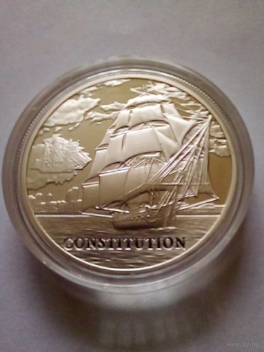 20 рублей 2010 г.Парусник Конститьюш.Серебро Пруф