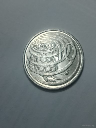 Каймановы острова 10 центов 2002 года .