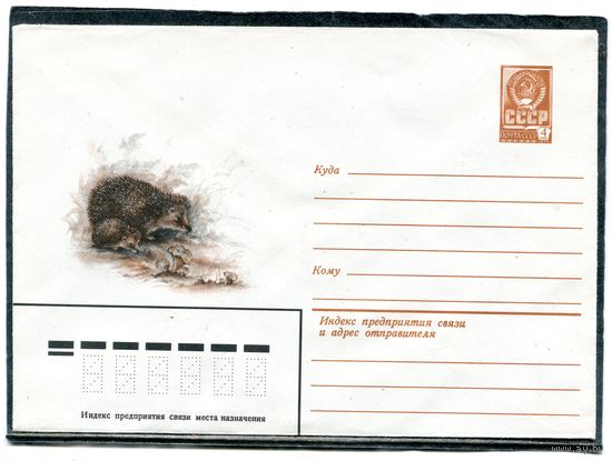 СССР 1979. ХМК. Конверт. Фауна. Еж