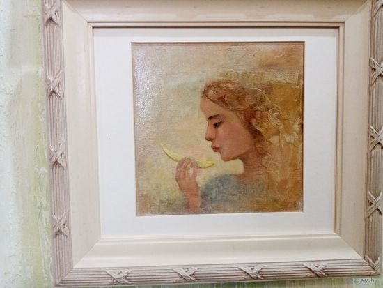 Захаревич Олег "Вкус дыни", х.м. 16х16см. 2022г.