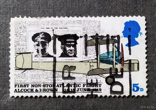 Марка Великобритания 1969 год 50-летие первого перелета