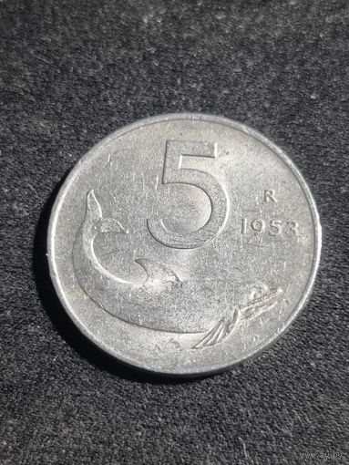 Италия 5 лир 1953