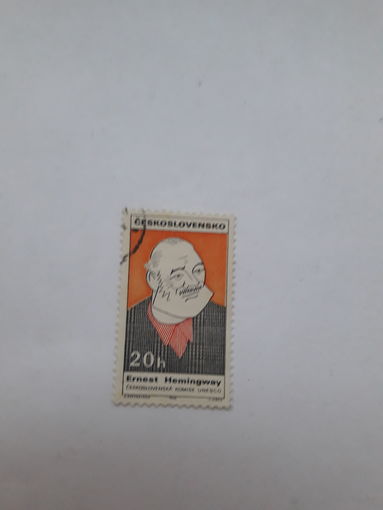 Марки Чехословакия лауреат Нобелевской премии по литературе 1954 Э. Хемингуэй