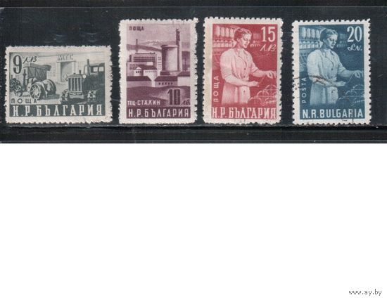 Болгария-1950, (Мих.770-773), * / гаш.  , Работы, Трактор(полная серия)