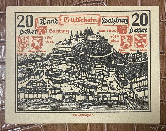 Нотгельд Австрия Каринтия , 20 геллеров 1920 год