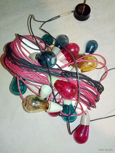 Гирлянда Ракета ? ёлочная электрическая СССР электрогирлянда с крупными лампочками нуждается в ремонте