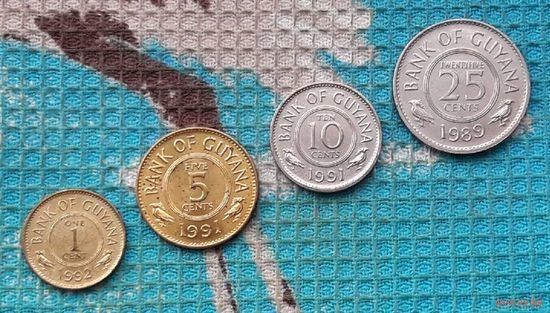 Гайана набор монет 1, 5, 10, 25 центов. Герб. Предложи свою цену или обмен!