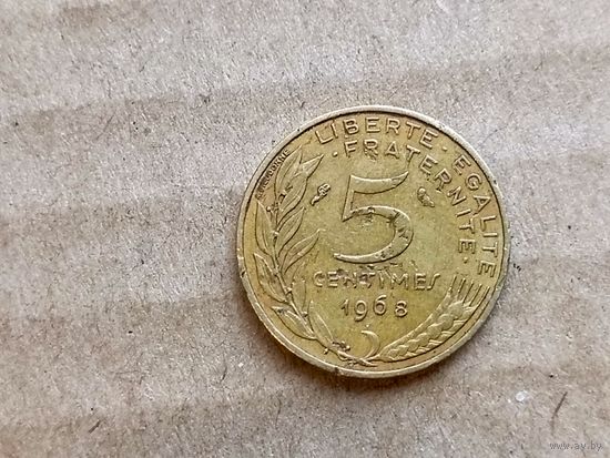 Франция 5 сантимов, 1968г. (D-107)