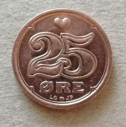 Дания 25 эре 1991 год,  KM# 868, ю