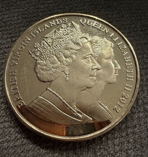 Монета. 1 доллар Британских Виргинских островов 2012 года выпуска, посвященная жизни королевы Елизаветы 2