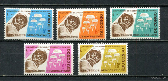 Конго (Заир) - 1965 - 5-летие Независимости. Парашютисты. - [Mi. 235-239] - полная серия - 5 марок. MNH.  (Лот 38JH)-TG2P27