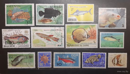 Сборный лот. Фауна. Рыбы. 13 марок (720)