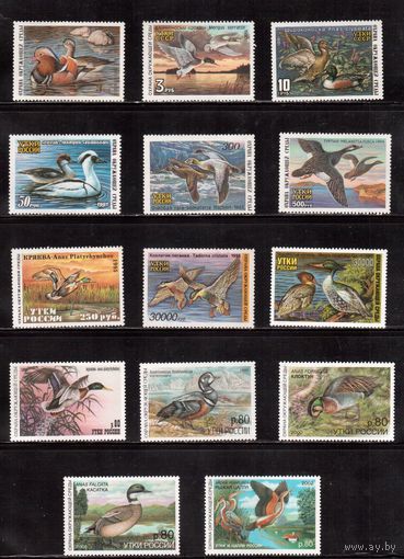 СССР-Россия-1989-2002,   ** ,  Фауна, Утки, Охрана окружающей среды