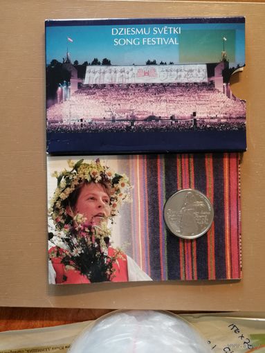 Латвия 2 Республика, 1 лат 2008 г., "Песенный фестиваль",  KM# 93