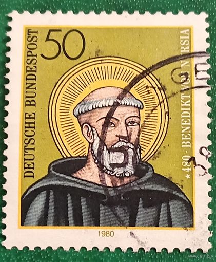ФРГ 1980. 1500 летие со дня рождения Бенедикта Нурсийского христианского святого и основателя западного монашества