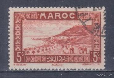 [1521] Французские колонии. Марокко 1933. Архитектура и ландшафты.5с. Гашеная марка.