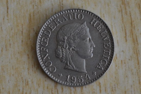 Швейцария 10 раппенов 1954