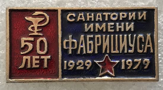 ЗНАК ПАМЯТНЫЙ МЕДИЦИНА 50 ЛЕТ САНАТОРИЙ ИМЕНИ ФАБРИЦИУСА 1929-1979 г.