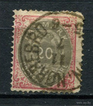 Дания - 1875/1903 - Цифры 20Ore - [Mi.28II Y A] - 1 марка. Гашеная.  (Лот 26BE)