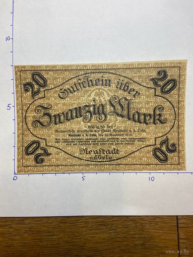 Германия нотгельд 20 марок 1919 г.- Нойштадт - 2001