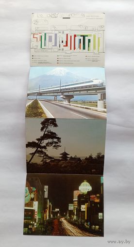 Набор отрывных открыток в одном блоке Японская Промышленная Выставка 1965 год.
