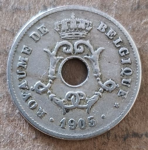 Бельгия 10 сантимов 1905 г., надпись на французском - 'BELGIQUE', KM# 52