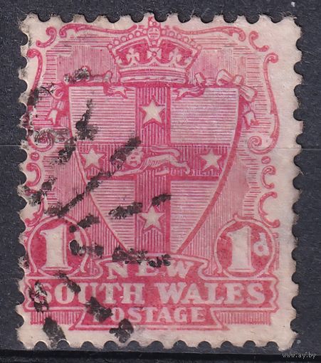 74.Aust. Великобритания. Австралийские штаты. Новый Южный Уэльс. Герб. Стандарт. 1905/06 гг.  1d. Mi.#94.