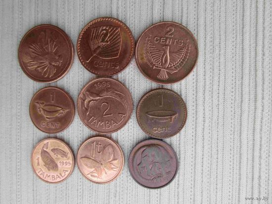 9 монет иностранных