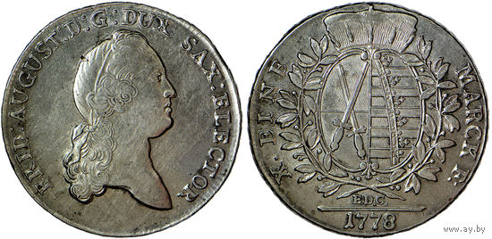 Талер 1778 г. Фридрих Август I. Саксония. Серебро. КМ# 992