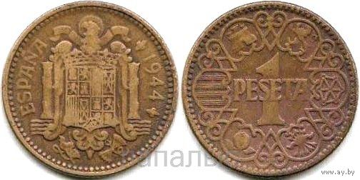 Испания 1 песета 1944