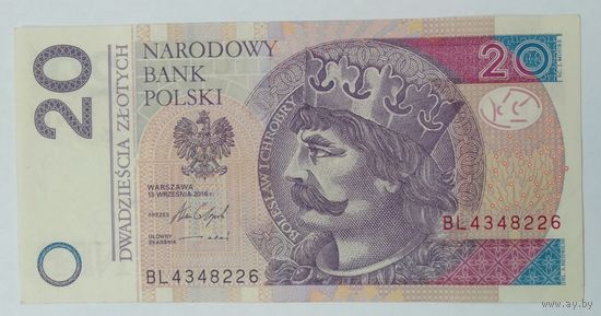 20 злотых 2016г, (распродажа коллекции).