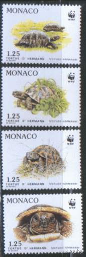 МОН. М. 2046/49. 1991. Черепахи. Чист.