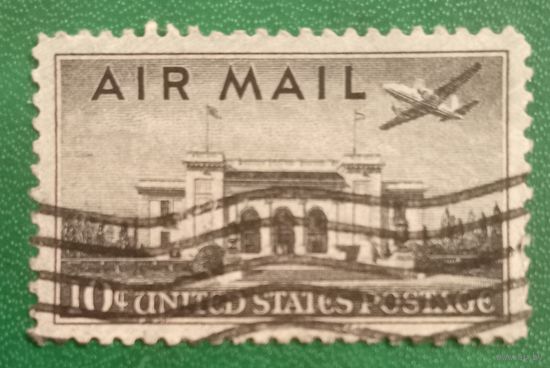 США 1947. Здание Панамериканского союза и самолёт Martin 2-0-2