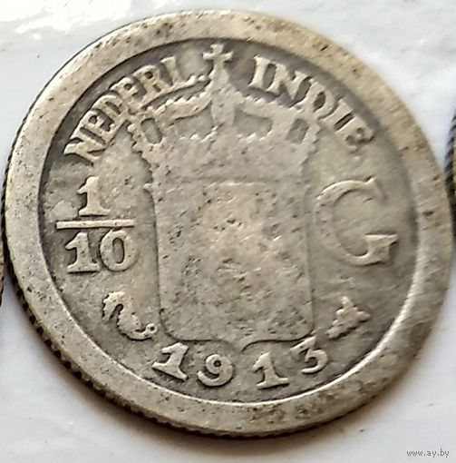 Голландская Ост-Индия 1/10 гульдена, 1913 1-7-17